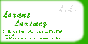 lorant lorincz business card
